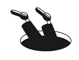 Company logo in the center of the square shape